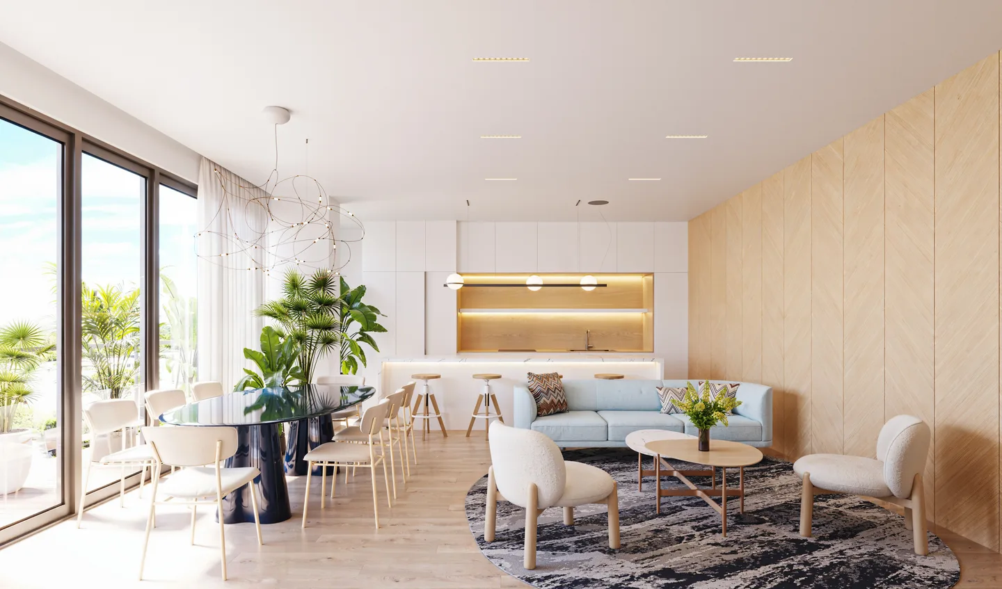 Eden Residences party room for private dining and celebrations