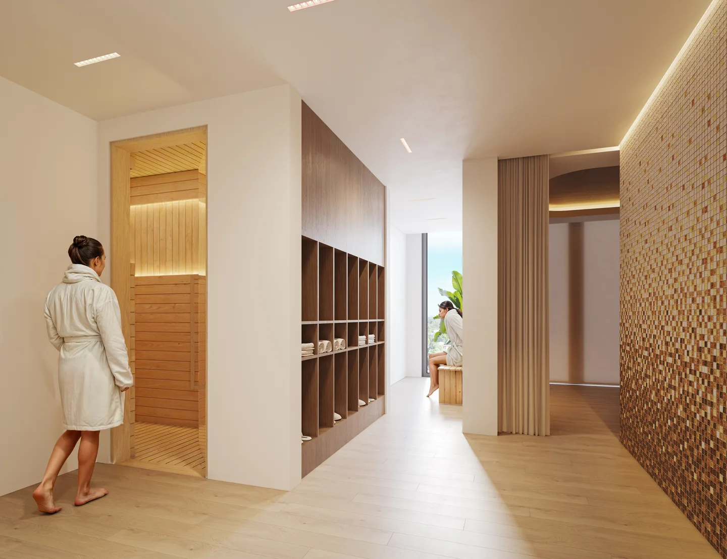 Eden Residences spa and wellness suite with sauna and calm interiors