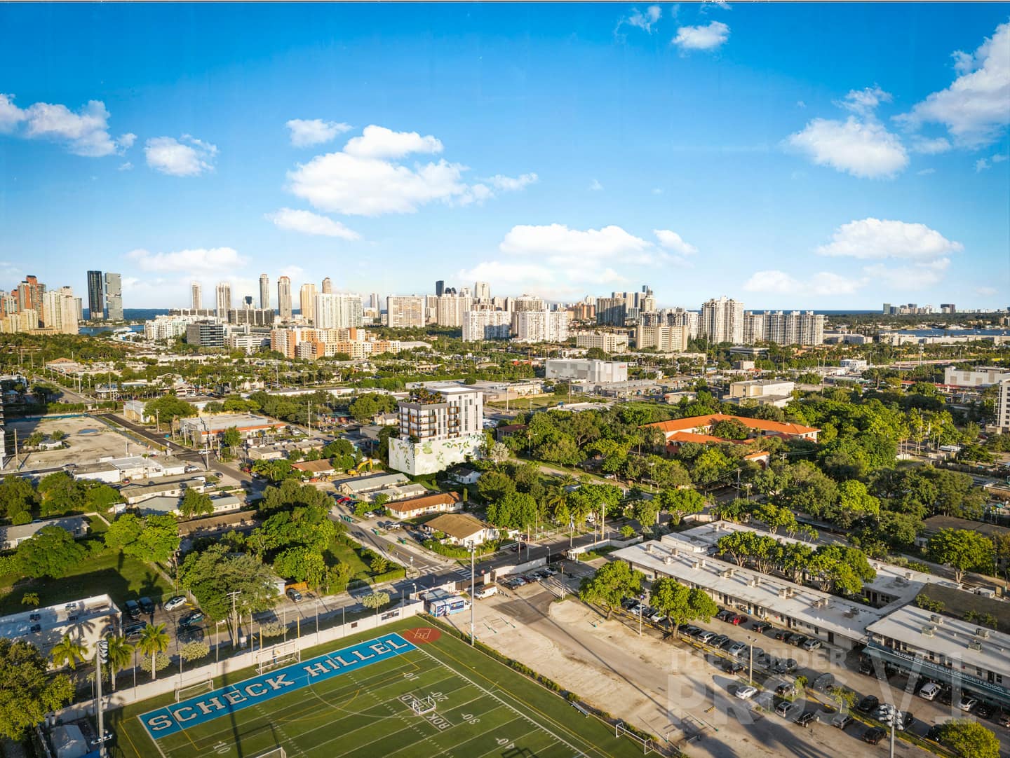 Aerial view of Ojus neighborhood near Eden Residences